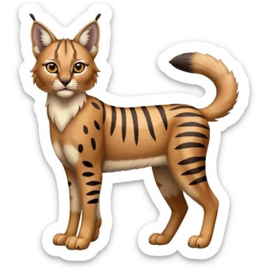 Striped and spotted Lynx-Caracal-Fakemon-hybrid full body sticker