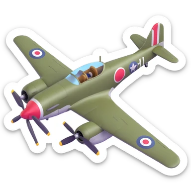 WW2 fighter aircraft sticker