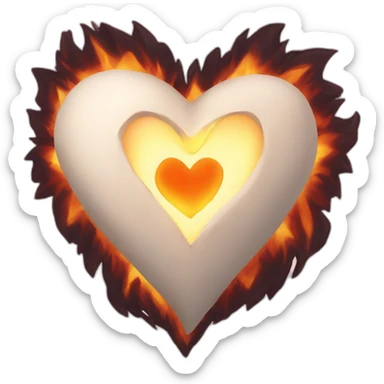 Fire heart sticker