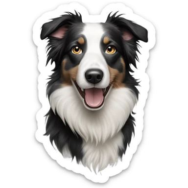 realistic Merle border collie portrait sticker