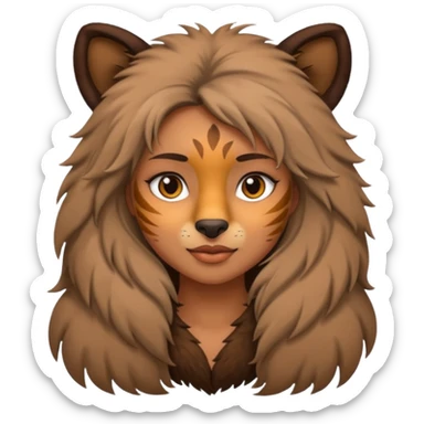 A girl that is half women and half wild animal sticker