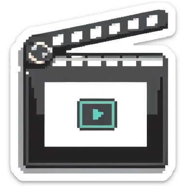 YouTube Studio badge with film slate and play button icon sticker