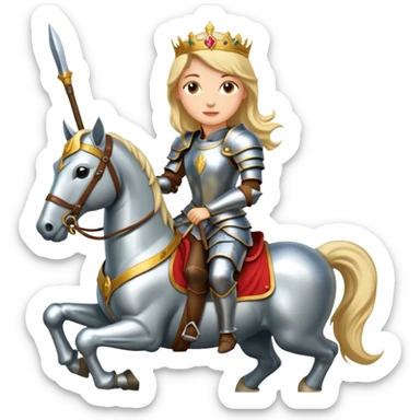 Renaissance princess knight on horse sticker