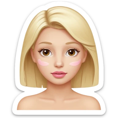 spa girl blonde hair cream on face sticker