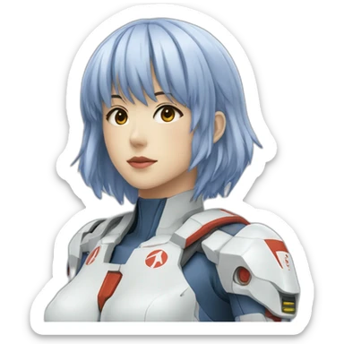 rei ayanami，full body，lateral view sticker