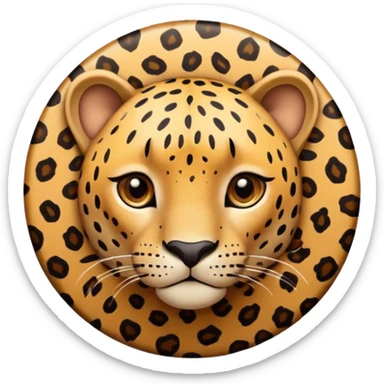 Leopard print circle with hole in the middle sticker