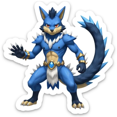WereGarurumon-Zeraora-Lucario-fusion (full body) sticker
