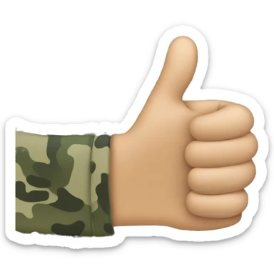 Military camo thumbs up sticker