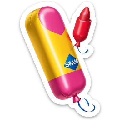   jeff koons inflatable  SPAM brand lipstick balloon sculpture  sticker