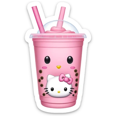 Bubble tea hello kitty sticker