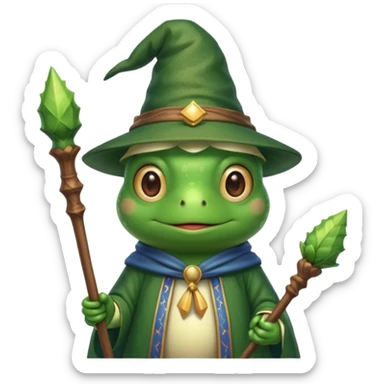 cute frog wizard sticker