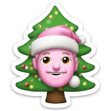 Albero natale rosa sticker