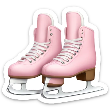 pastel pink ice skates sticker