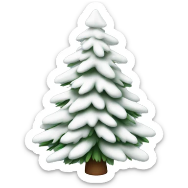  actual white fir christmas tree isolated.  sticker