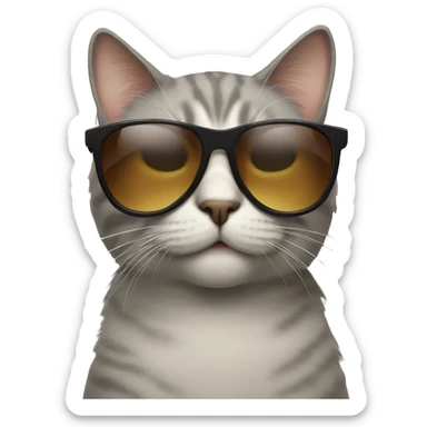 Cat with sunglasses sticker