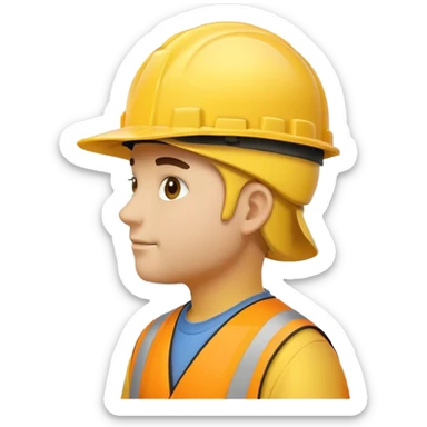 construction hat facing left side profile facing left only. Hat only no human sticker