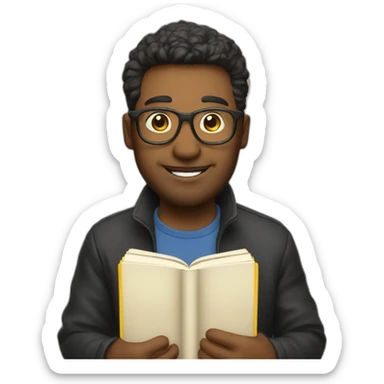 super book author holding a book sticker