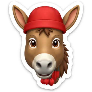 donkey with red hat sticker