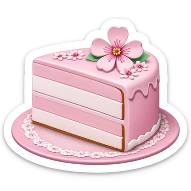 sakura cake slice sticker