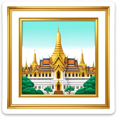 Grand Palace Bangkok Landmark Emoji – Featuring golden spires, Thai architecture, and the Emerald Buddha Temple. sticker