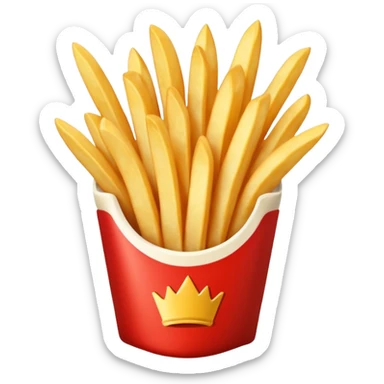 serving of french fries with mayo and ketchup sticker