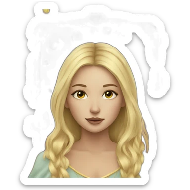 Blonde girl with tarot sticker