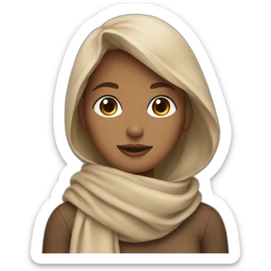 girl with beige scarf sticker