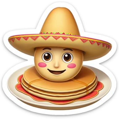 Pancake with sombrero  sticker