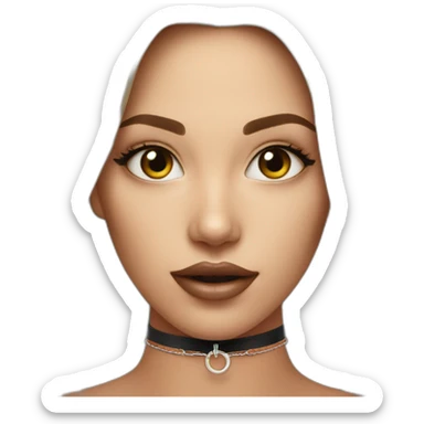 O ring choker  woman sticker