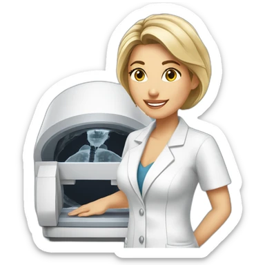 Posh-Radiologist-performing-breast-mri-to-leni-klum sticker