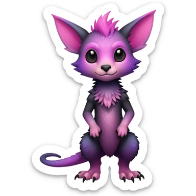 Cool Edgy Black-pink-purple-gradient Trico-animal-creature full body sticker