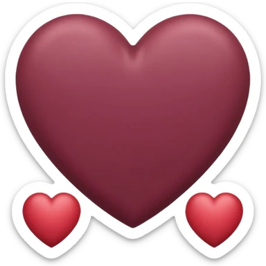 Light burgundy mattee heart emoji sticker