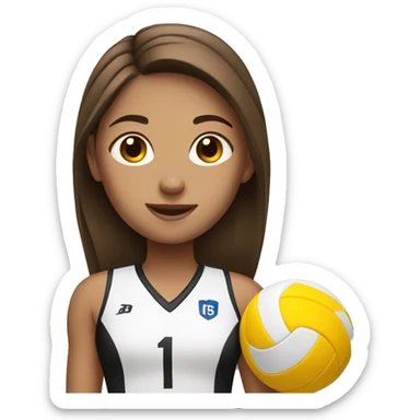 girl with brown hair playing volleyball sticker