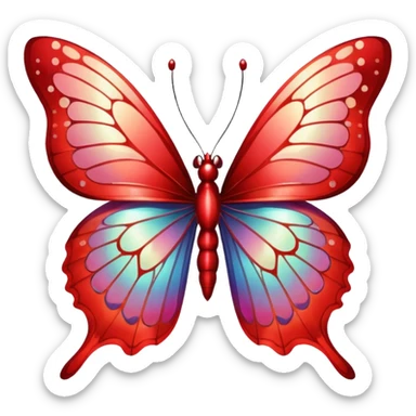 red glitter butterfly sticker