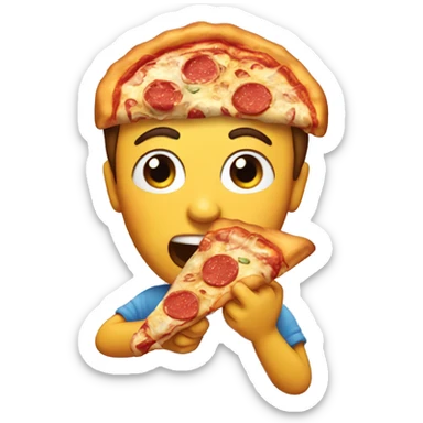 Eating pizza sticker