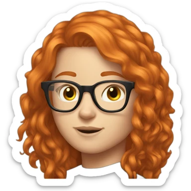 Gamergirl Ginger Hair glasses sticker