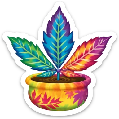 Tie dye pot leaf  sticker
