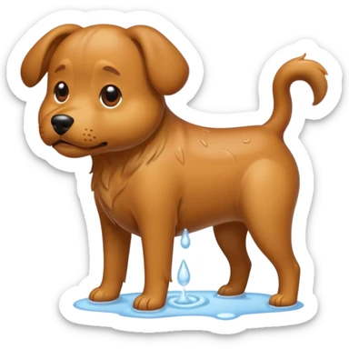 Dog peeing sticker