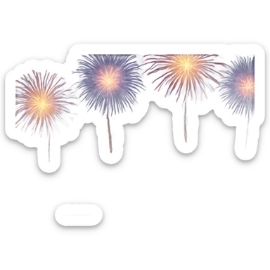 seaside fireworks sticker