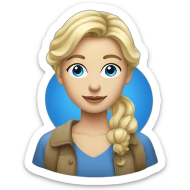 Blonde blue eyes artist painter sticker