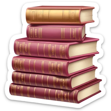 Pastel Reddish-pinkish and gold and white vintage books sticker