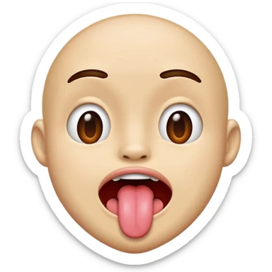 someone with tongue out moving  sticker