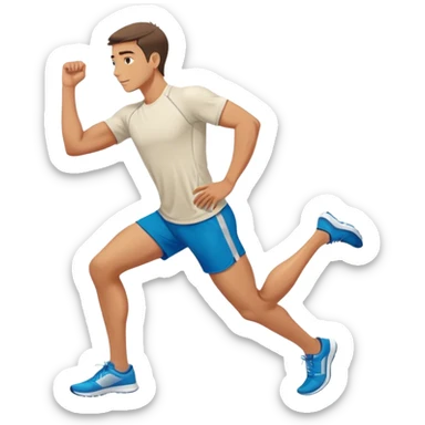 male runner hamstring stretch sticker