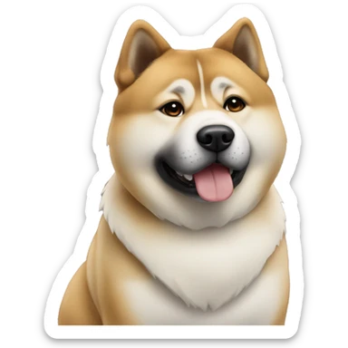 The American akita dog stands sticker