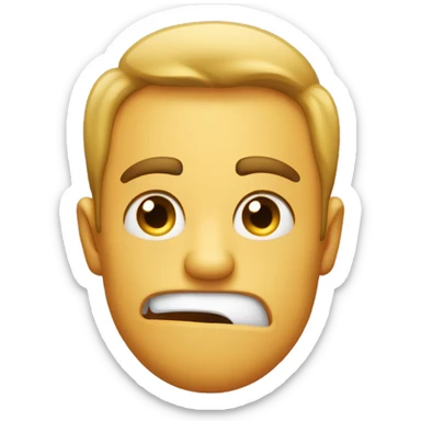 Normal emoji face being completely disgusted, kind of a snarky face sticker