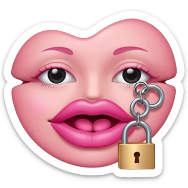 lips with a lock, representing 'my lips are sealed' sticker