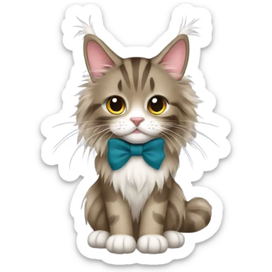 Maine Coon girl with bow sticker