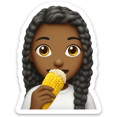 Girl eating elote  sticker
