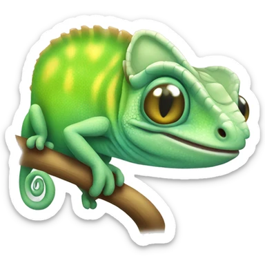 Smiling Cute chameleon sticker