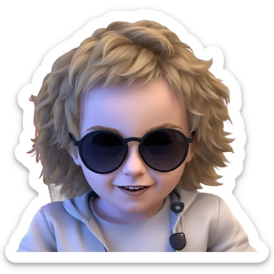 cool smiley boy with shades sticker